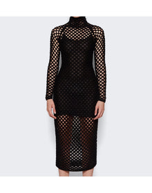 Alaïa | Women | Cage Knit Tube Dress | Black