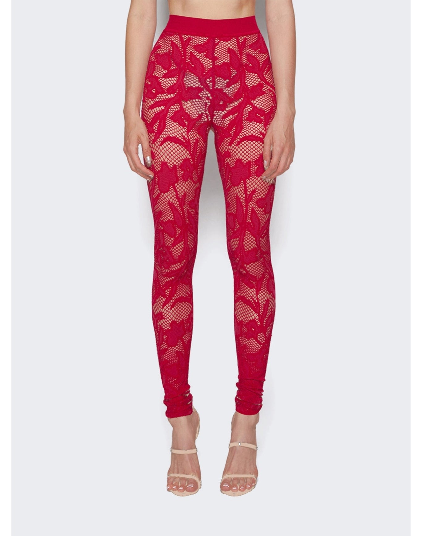 Alaïa | Women | Lace Leggings | Fuchsia