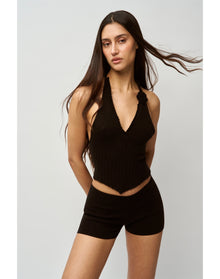Alacant Knit Halter Top | Black