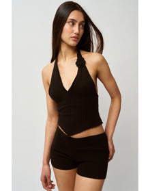 Alacant Knit Halter Top | Black