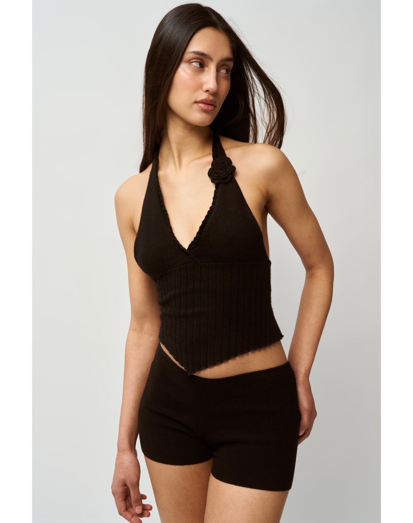 Alacant Knit Halter Top | Black