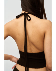 Alacant Knit Halter Top | Black