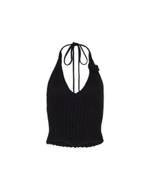 Alacant Knit Halter Top | Black