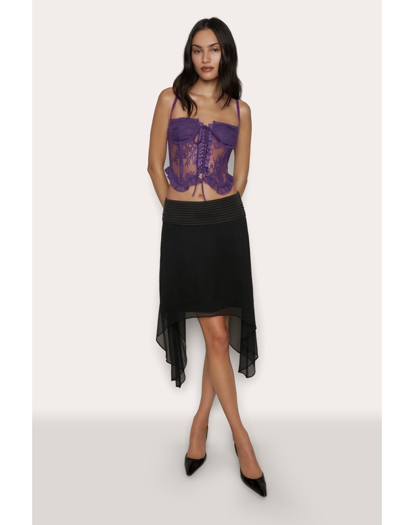 Aleia Ruffle Corset | Amethyst