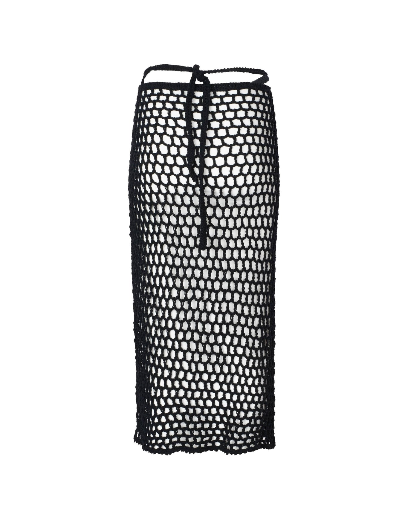 Alessia Long Crochet Skirt | Black