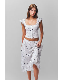 Aletta Skirt | Embroidered White