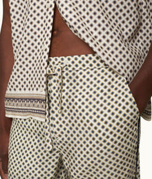 Alfred Solmio Print Relaxed Fit Lounge Trousers | White Sand