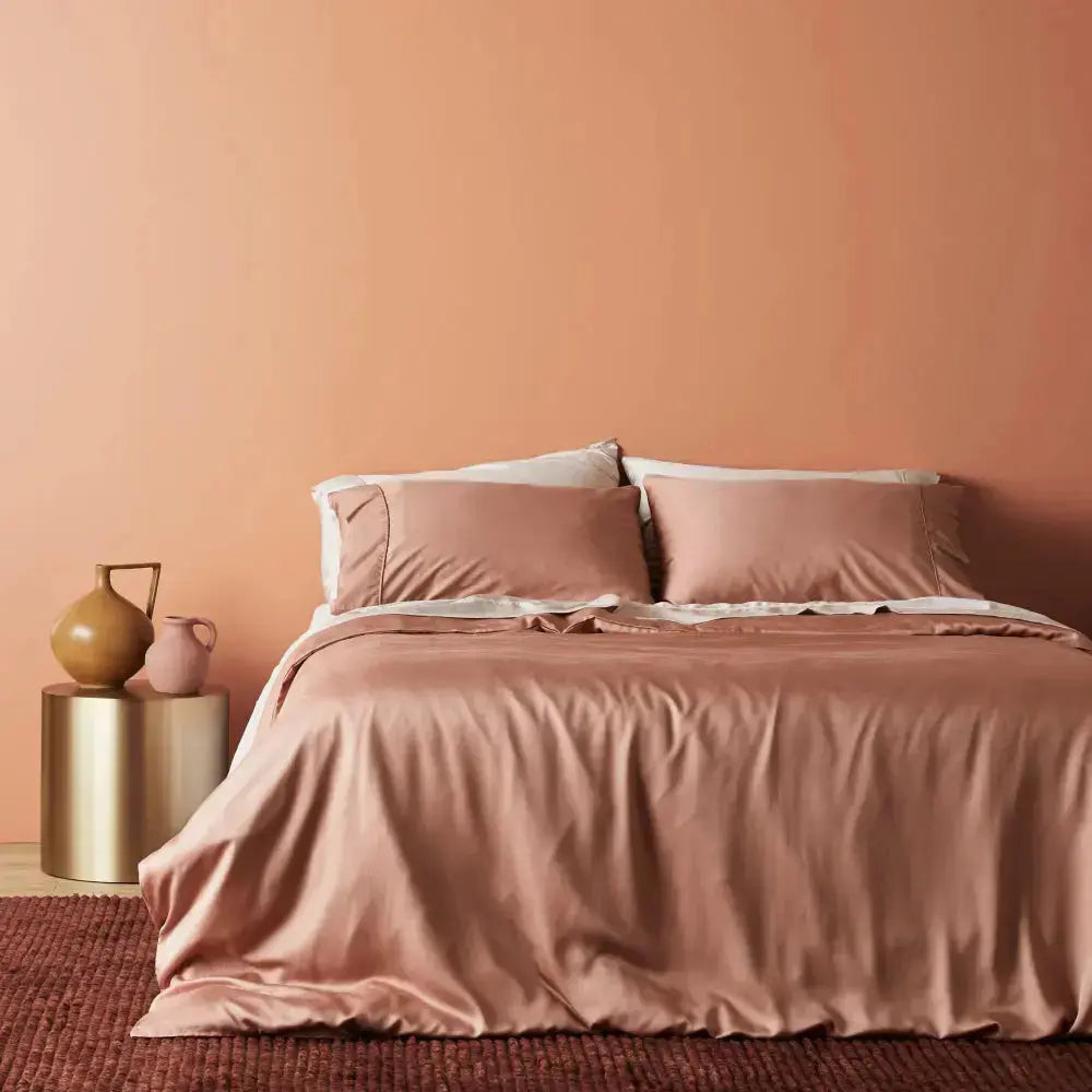 Airy CleanBamboo Sateen+ Duvet Cover | Full Queen | Almond