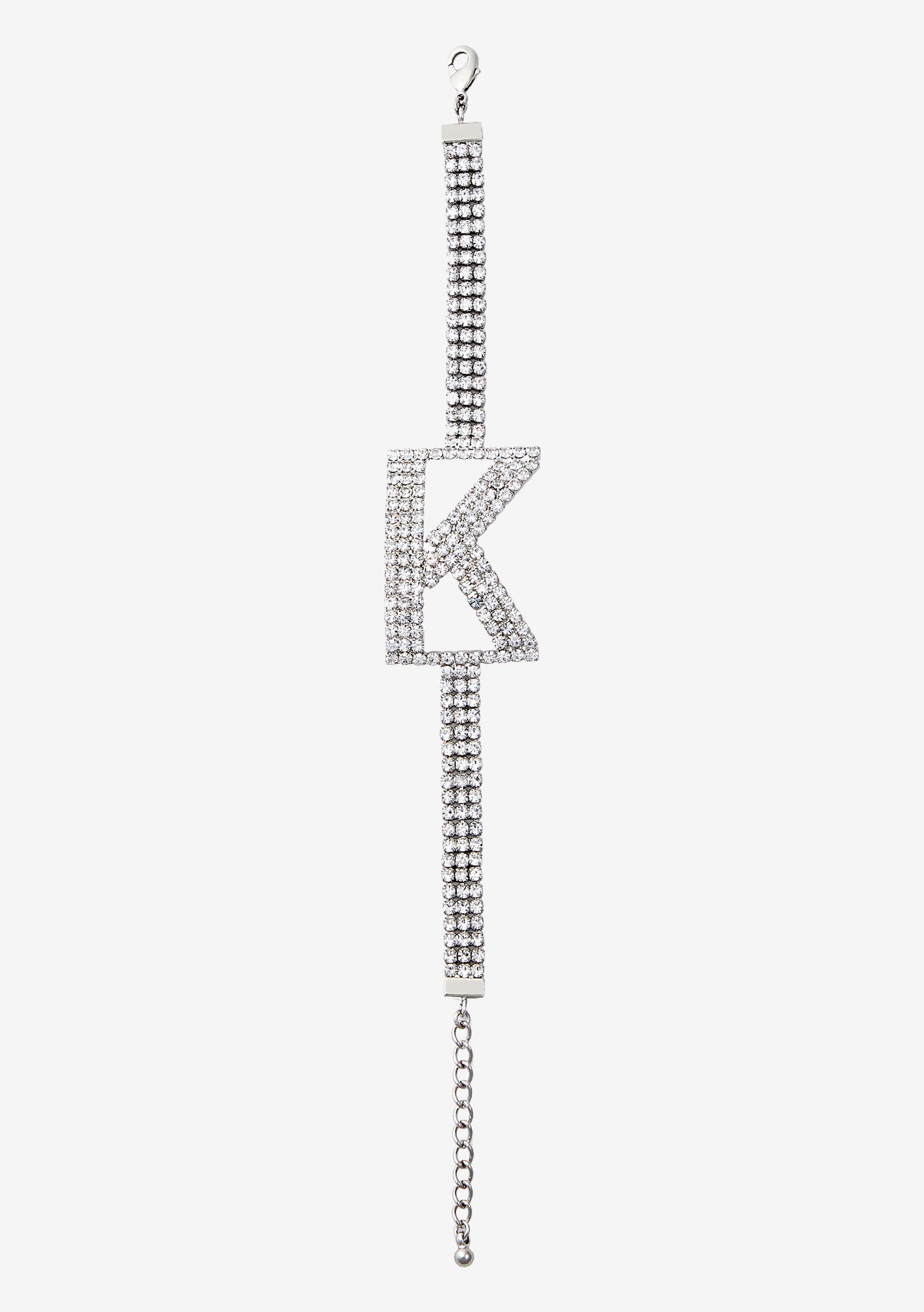 Rhinestone Alphabet Letter Bracelet - Retrofete