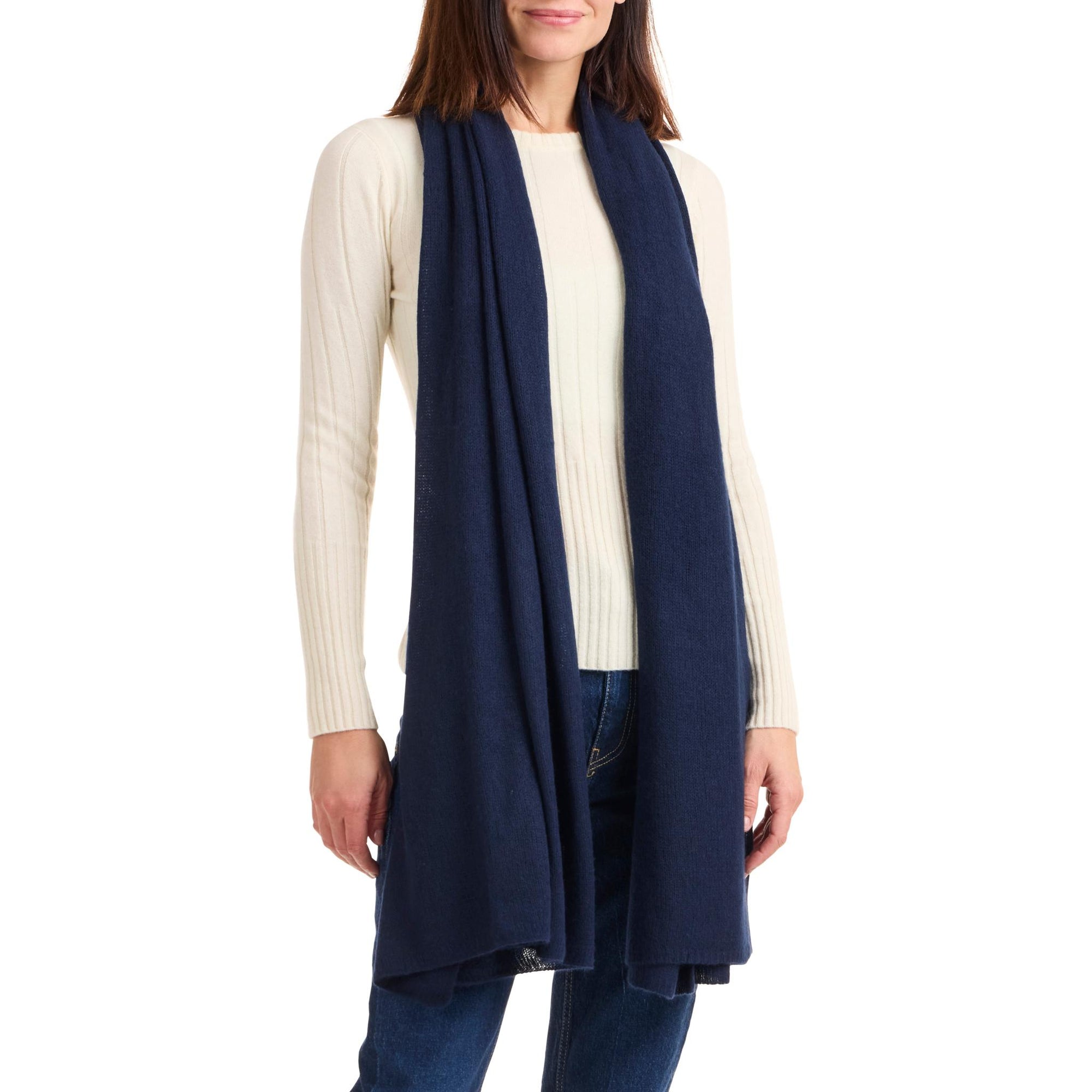 Navy cashmere scarf womens online
