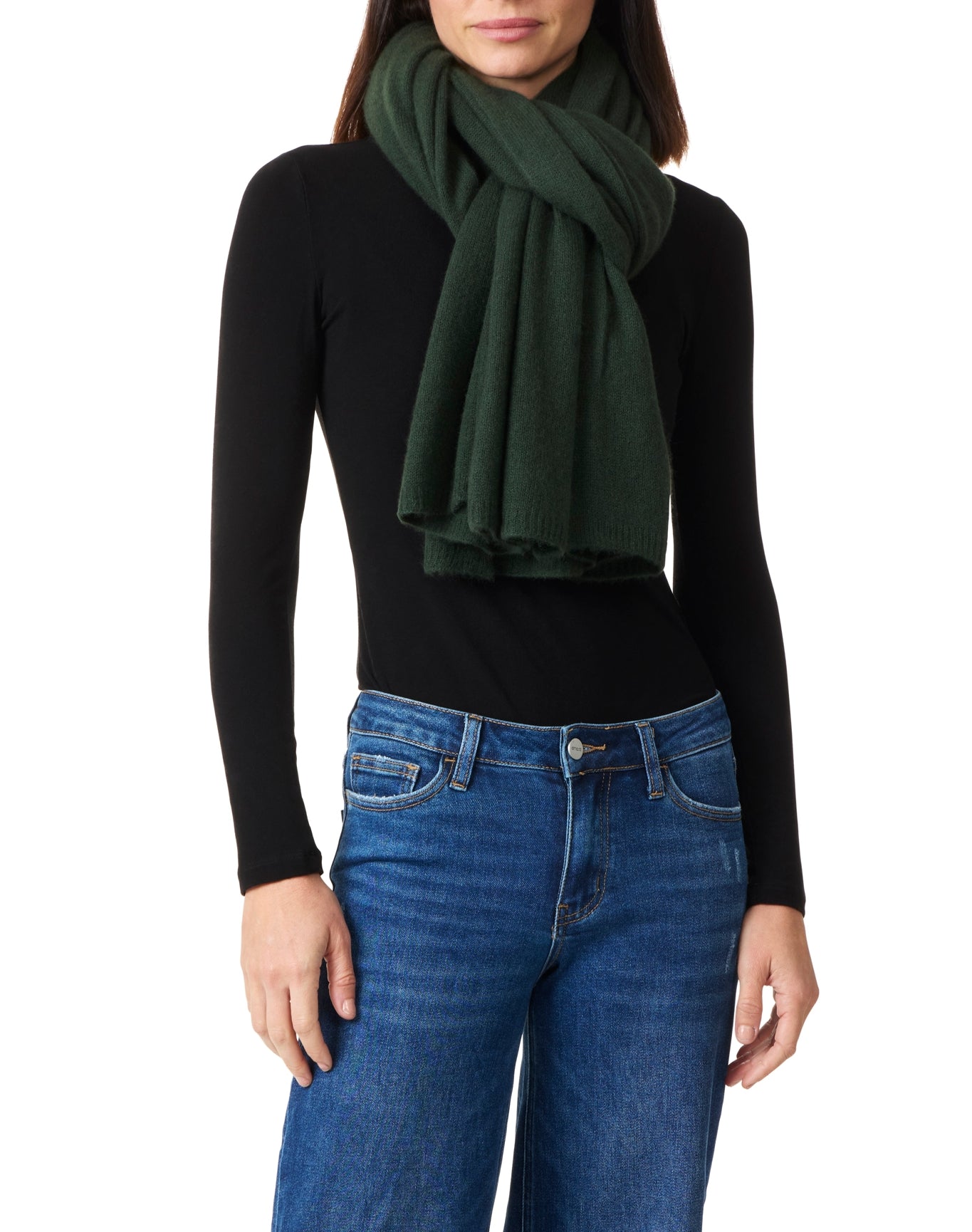 Amicale Cashmere | Women | Cashmere Feather Weight Travel Wrap | Green
