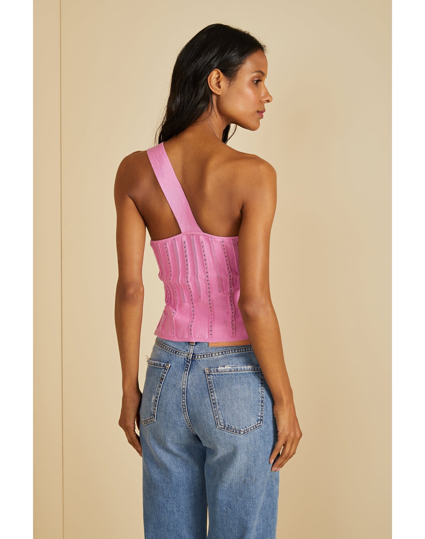 Amur | Rena One Shoulder Knit | Pink Lotus