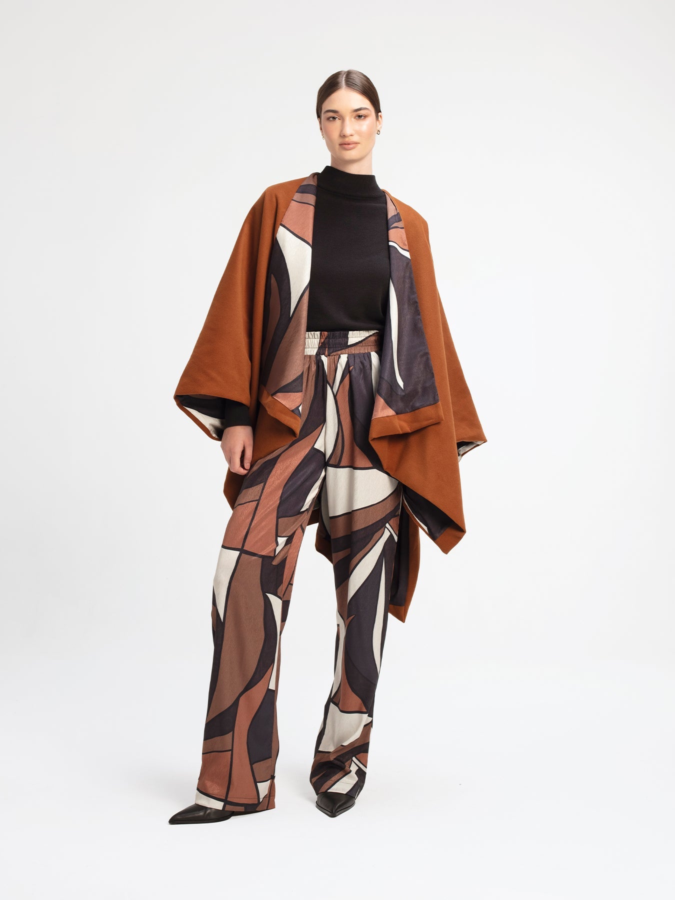 Amy Reversible Poncho | Chiado Rust