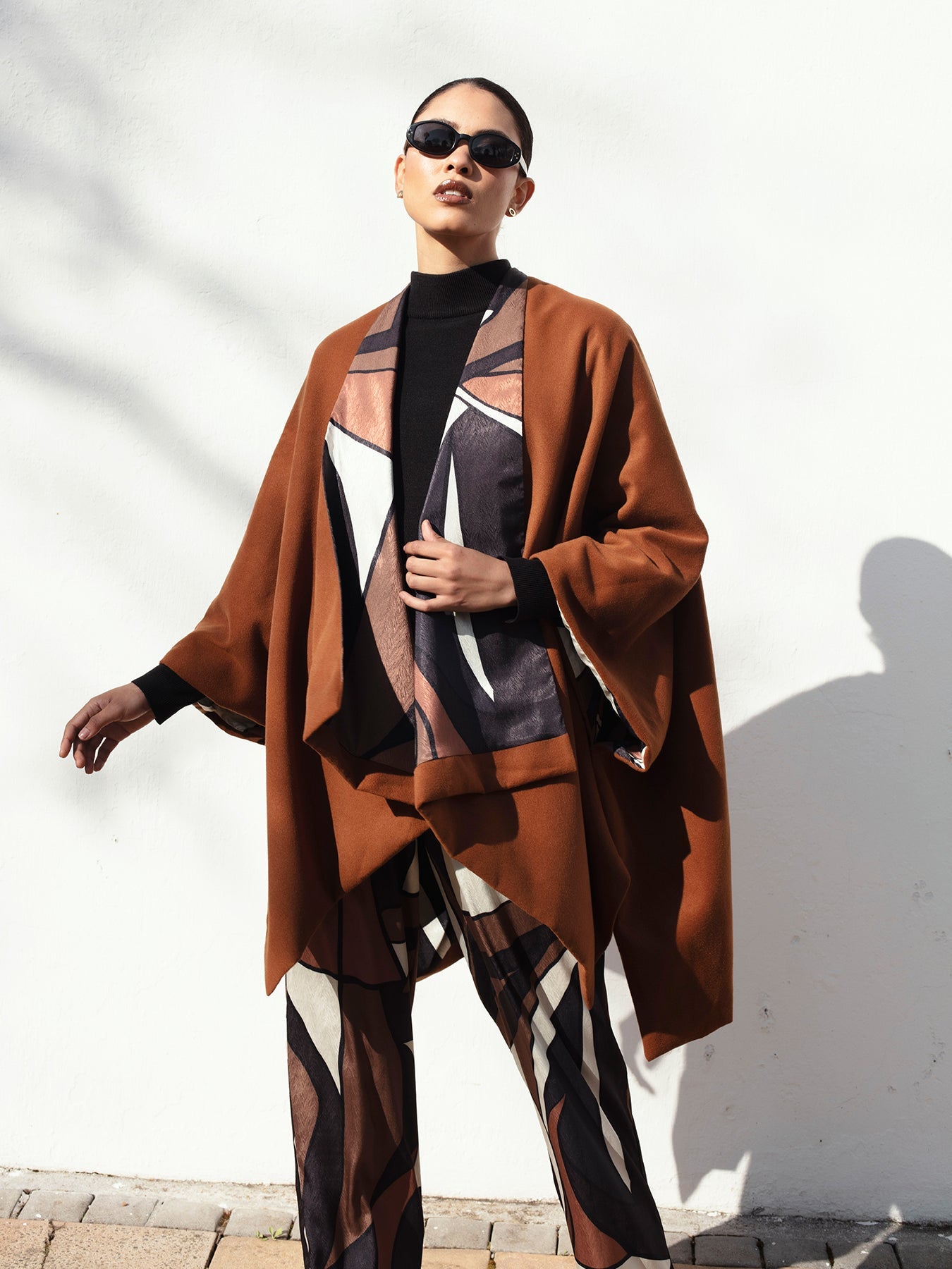 Amy Reversible Poncho | Chiado Rust