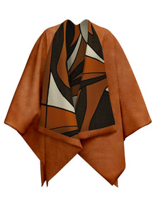 Amy Reversible Poncho | Chiado Rust