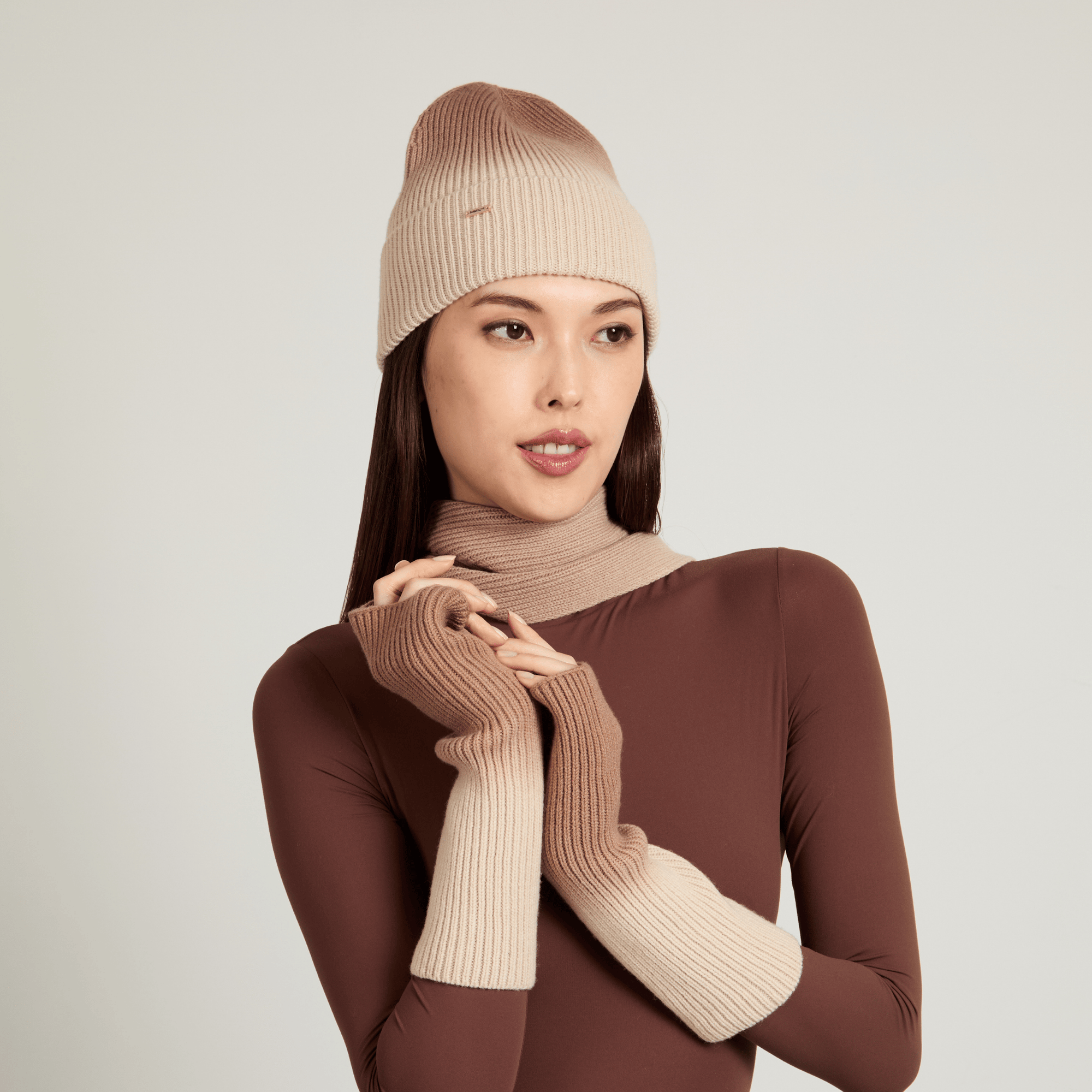 Vail Wool Ombre Scarf | Bone/Camel