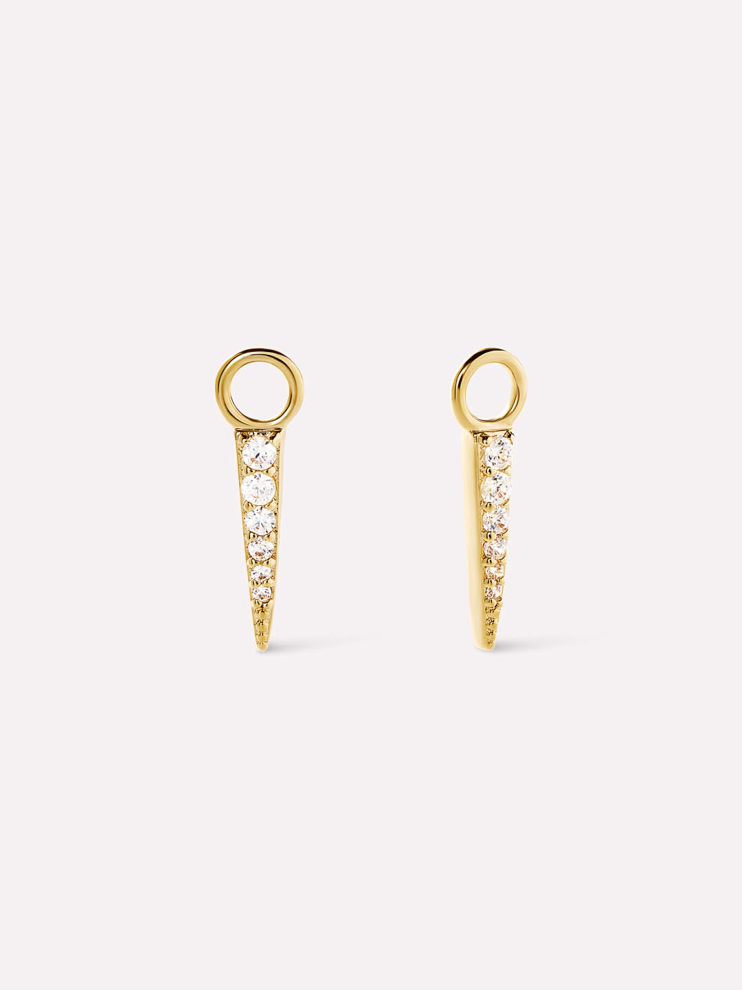 Spike Earring Charms | 14K Gold on Brass | Cubic Zirconia