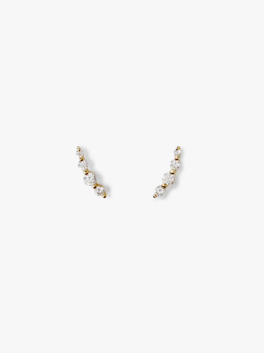 Ear Climber Earrings - Bonny | 14K Gold on Sterling Silver | Cubic Zirconia