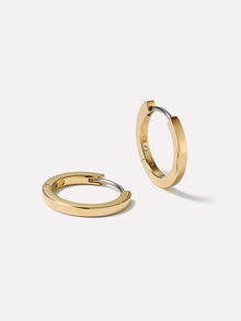 Small Huggie Hoop Earrings | 14K Gold on Brass