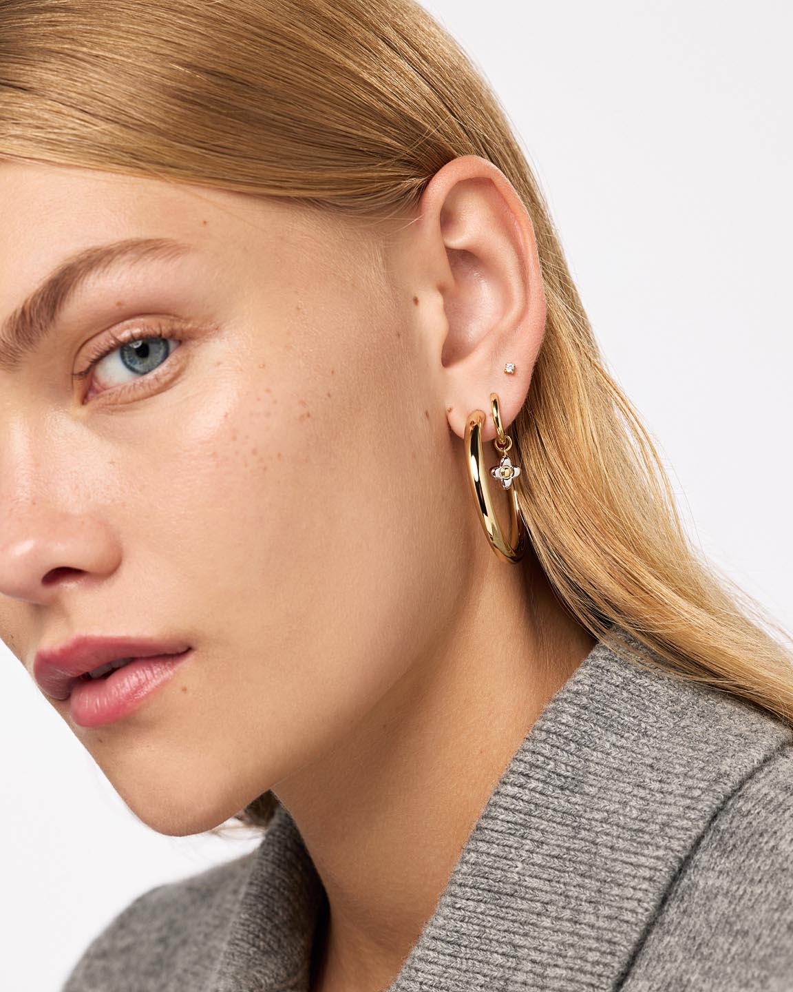 Tia Medium Hoop Earrings | 14K Gold on Brass