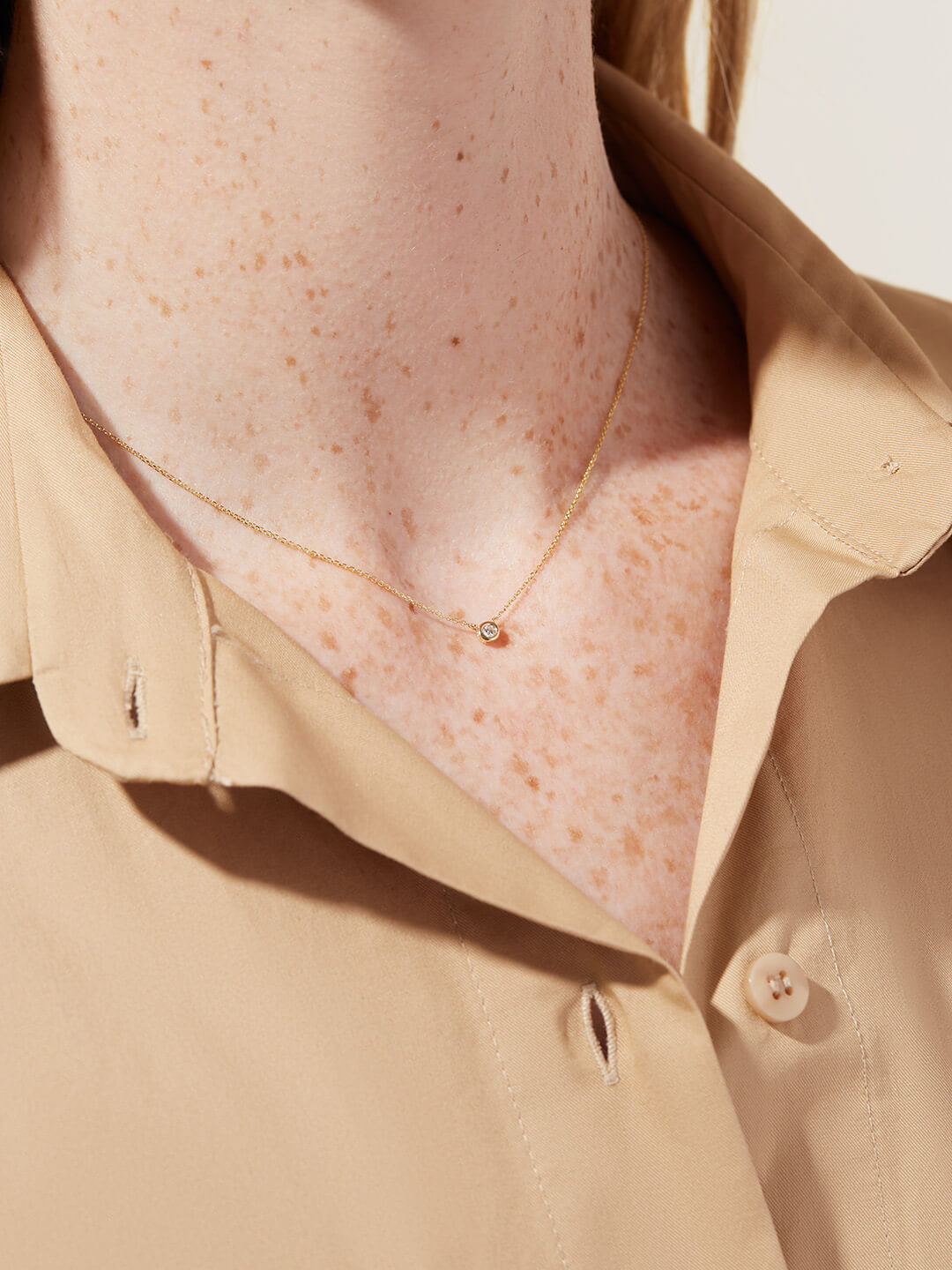 Diamond Jewelry - Diamond Necklace | 14K Gold on Brass