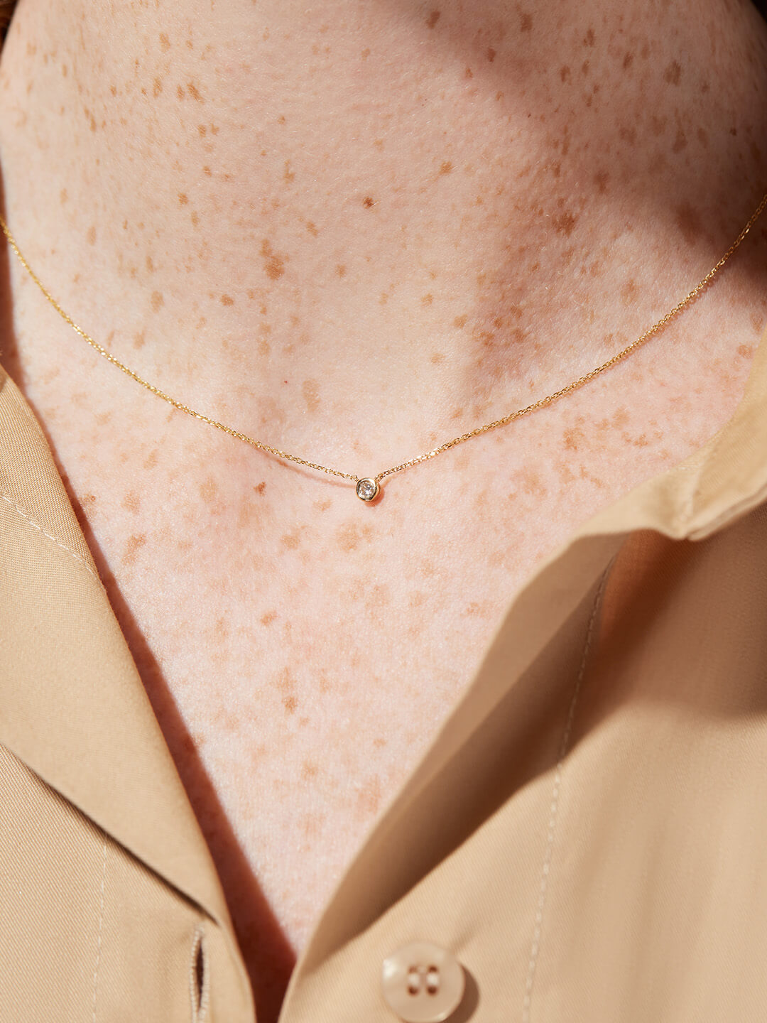 Diamond Jewelry - Diamond Necklace | 14K Gold on Brass