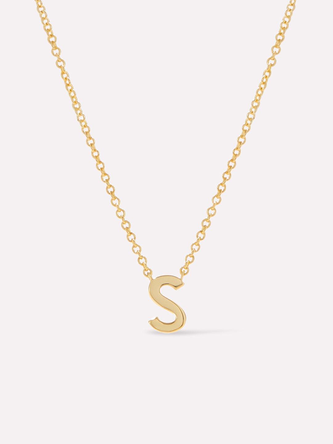 Gold Initial Necklace - Letter Necklace | 14K Gold on Sterling Silver