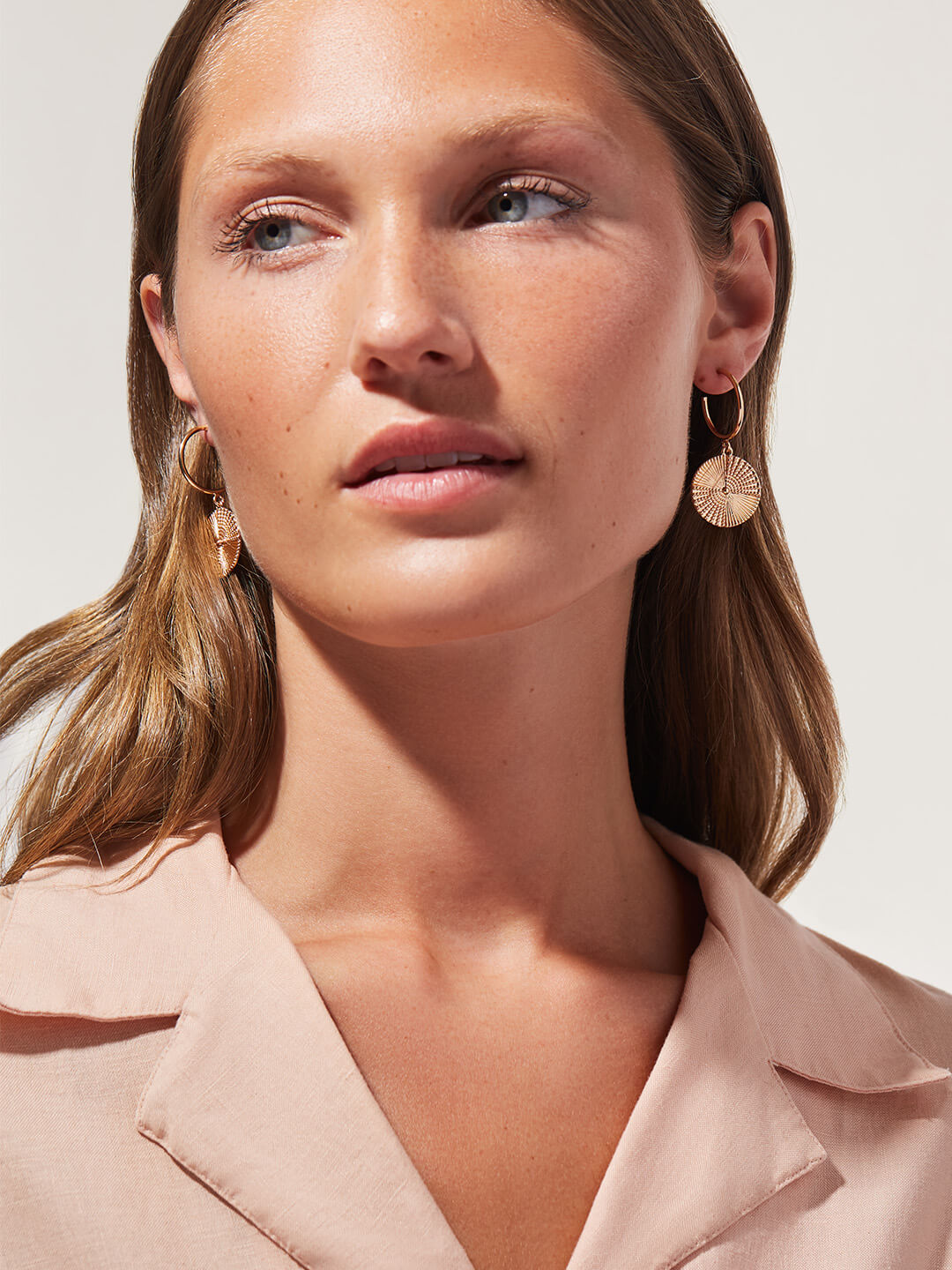 Michelle Coin Hoops | 14K Gold on Brass