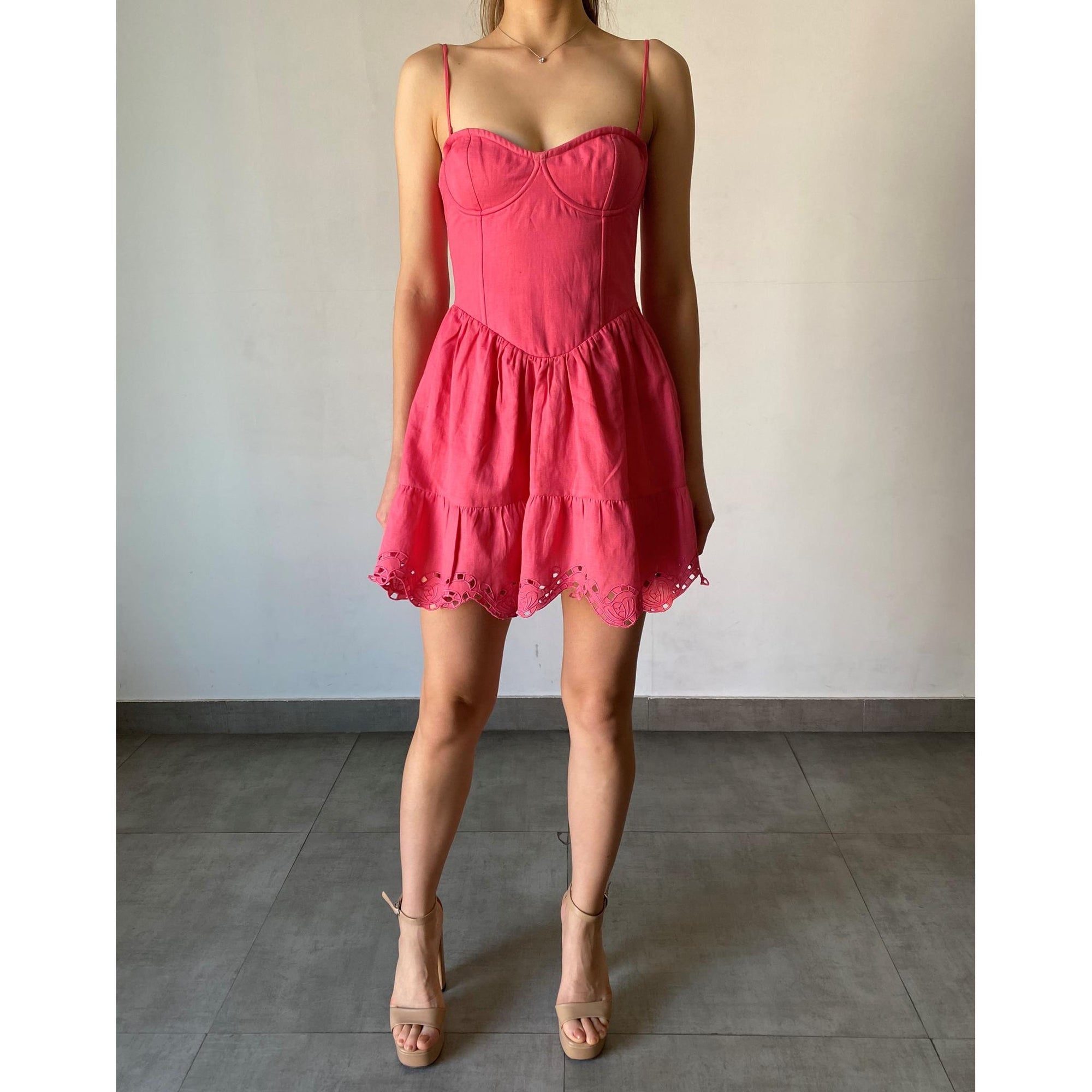 Anay Pink Short Dress-V1