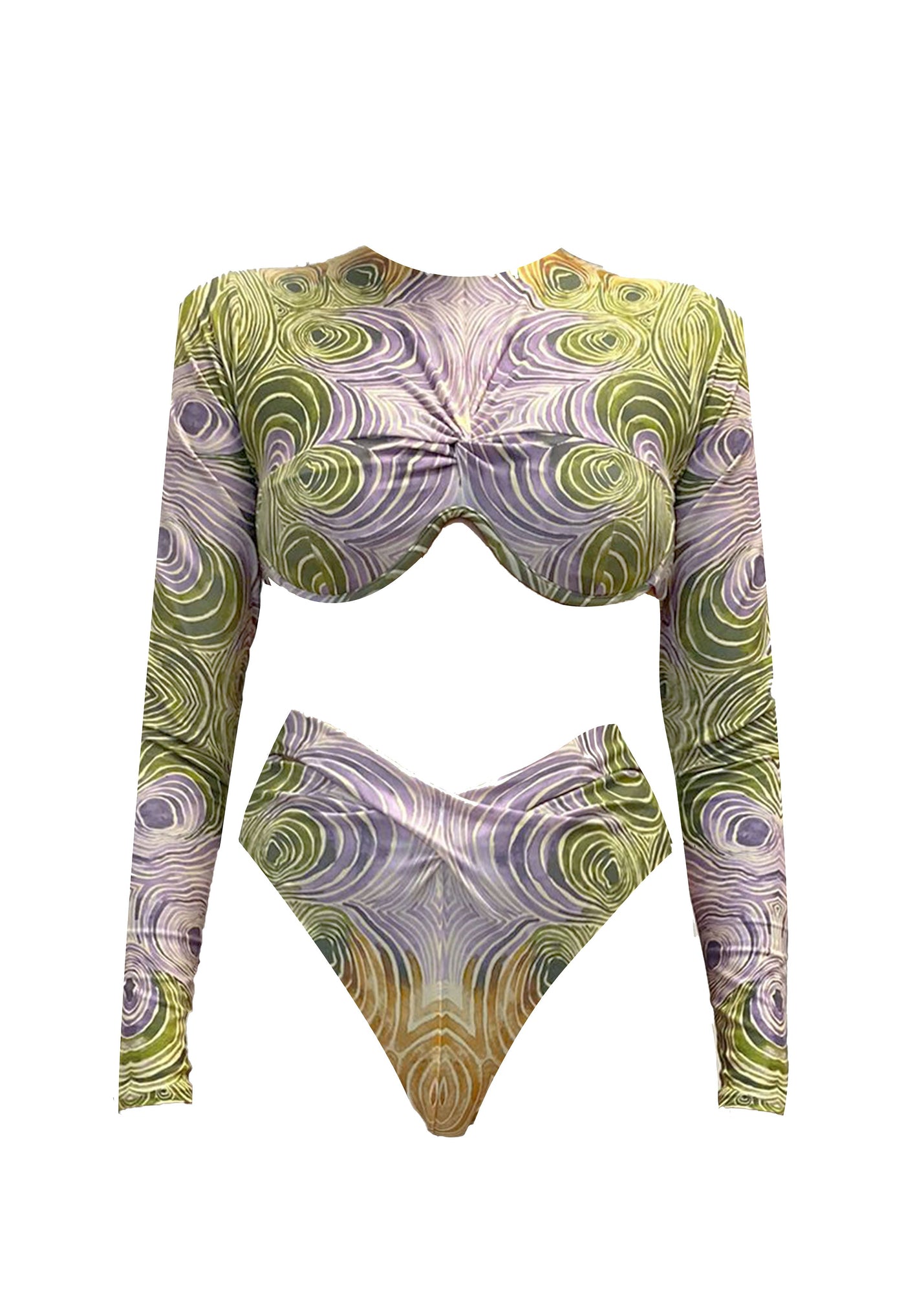 Akacia Long Sleeve Bikini Bottom | Woodgrain