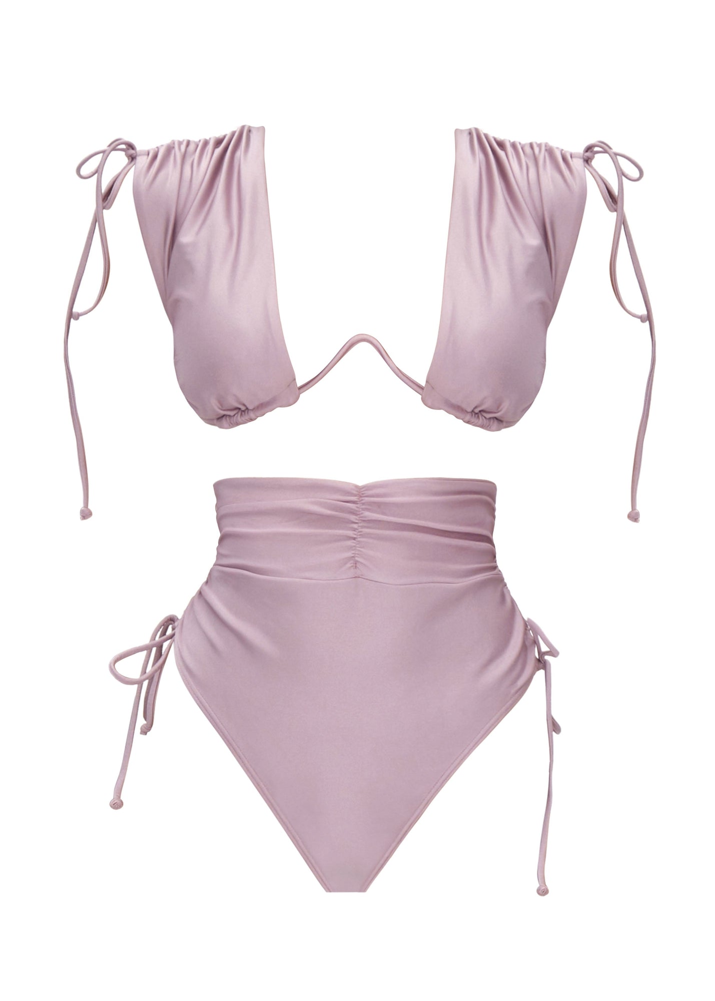 Menasa High Rise Bikini Top | Lilac