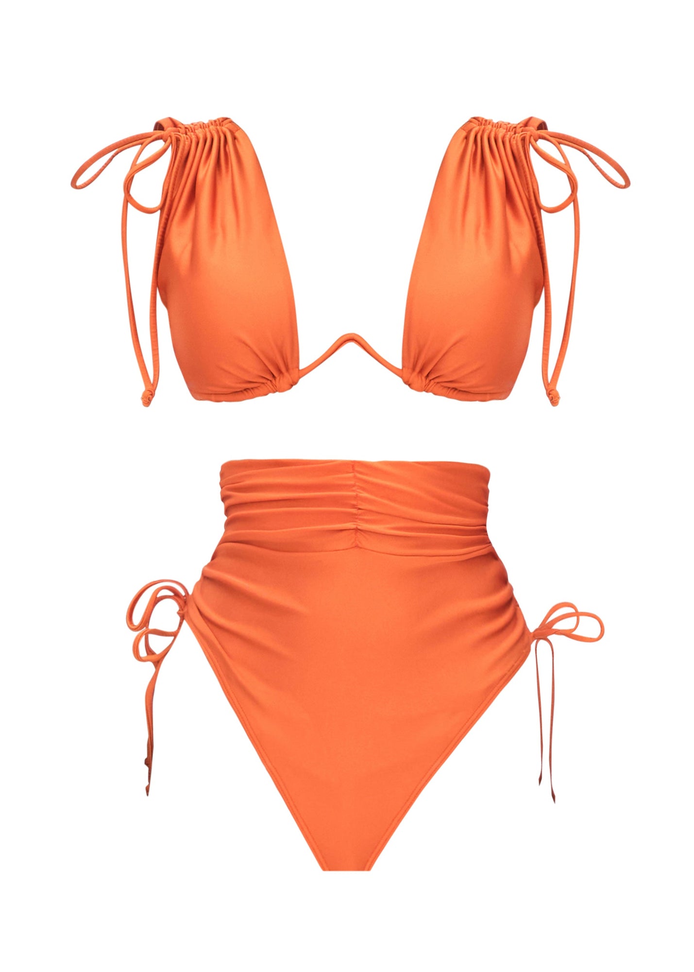 Menasa High Rise Bikini Top | Orange