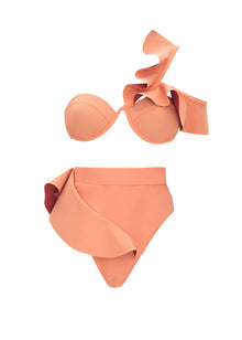 Kiara High Rise Bikini Top | Apricot
