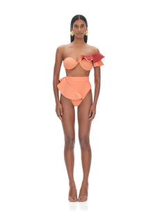 Kiara High Rise Bikini Top | Apricot