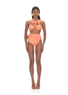 Kiara High Rise Bikini Top | Apricot