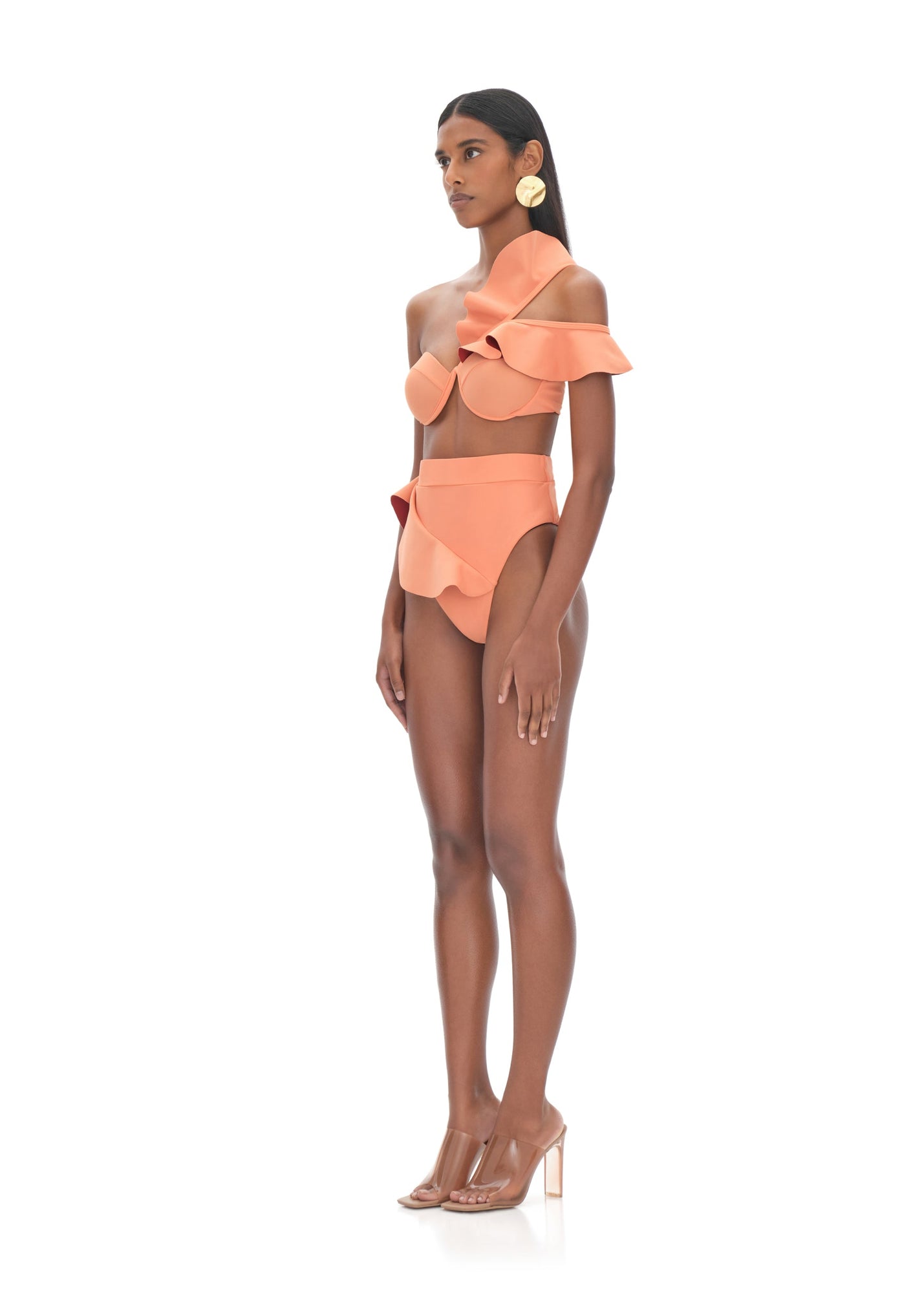 Kiara High Rise Bikini Top | Apricot