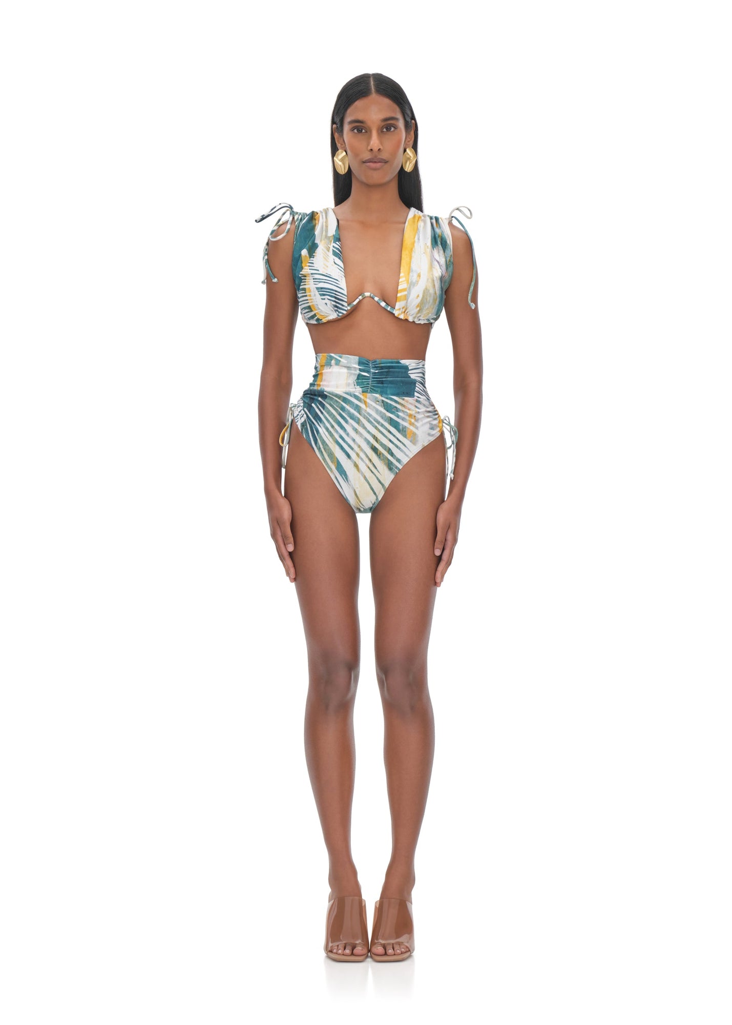 Menasa High Rise Bikini Bottom | Abstract Bark