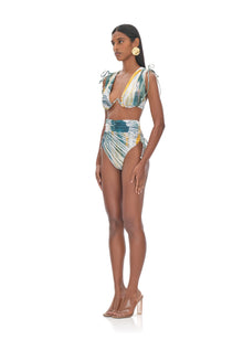 Menasa High Rise Bikini Bottom | Abstract Bark