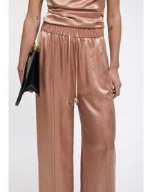 Andros | Satin Wide Leg Pants | Pale Rose