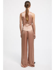 Andros | Satin Wide Leg Pants | Pale Rose