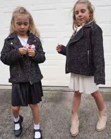 Kids | Angel's Face Biker Jacket | Black