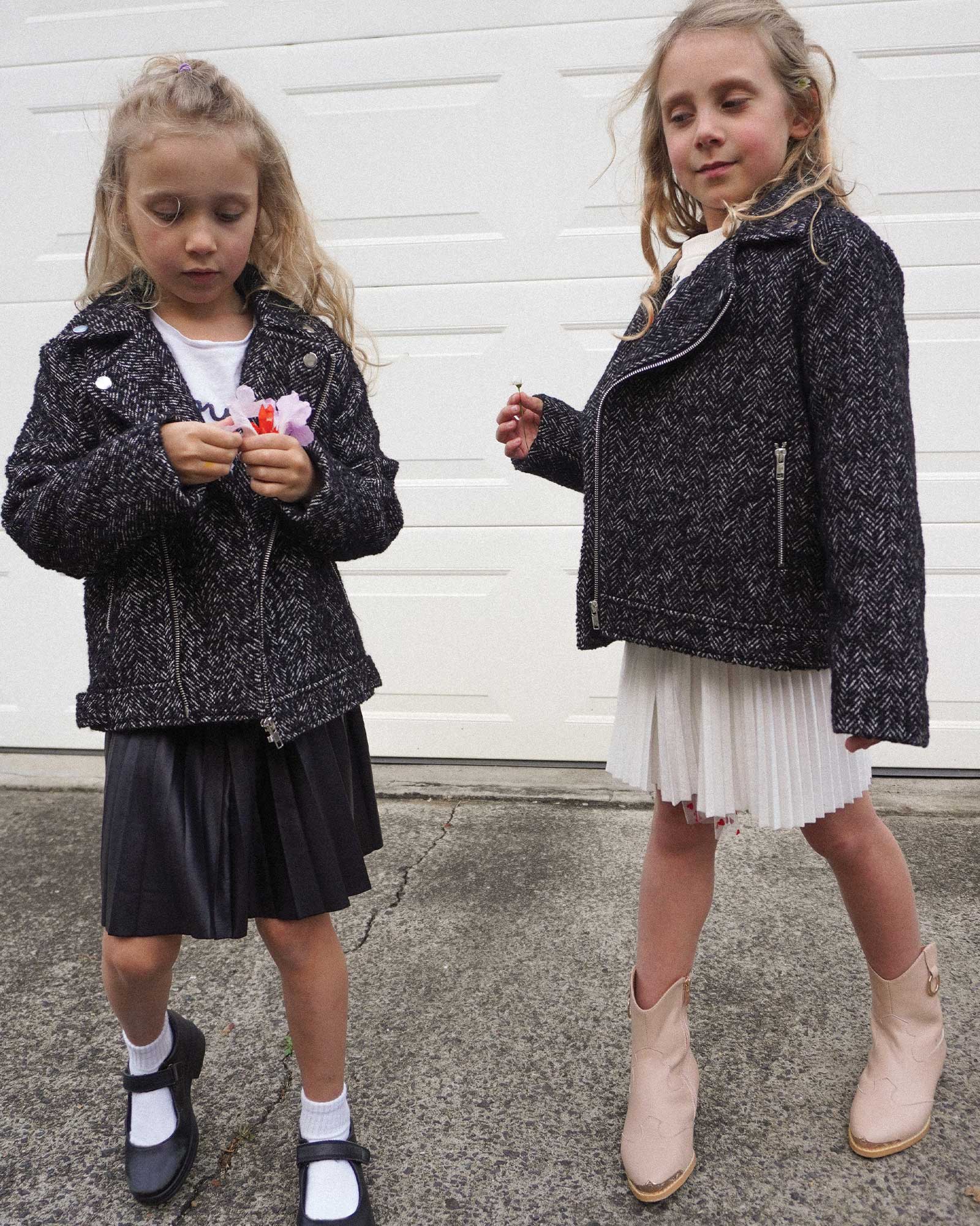 Kids | Angel's Face Biker Jacket | Black