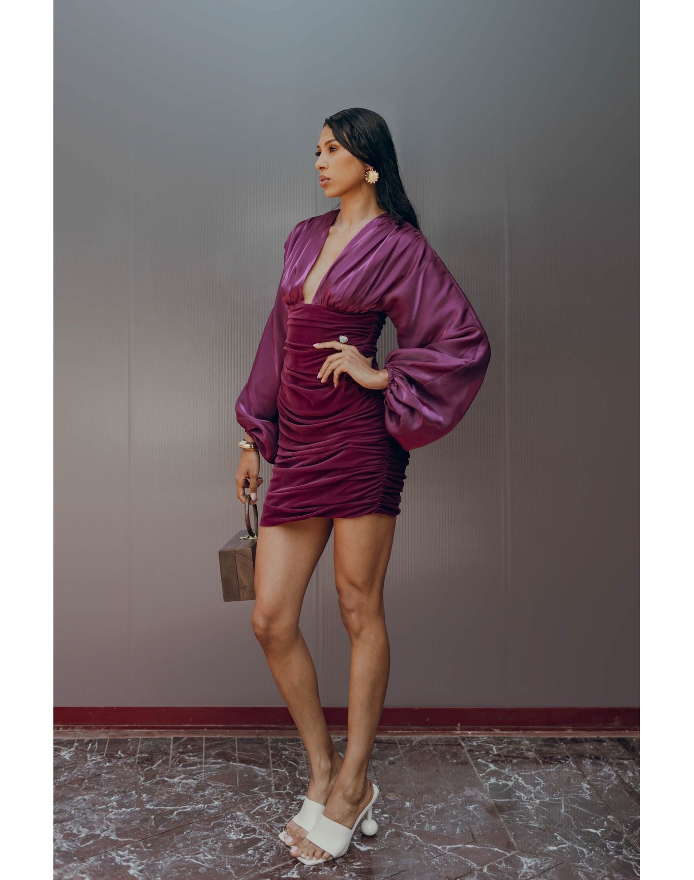 Anida Mini Dress | Maroon