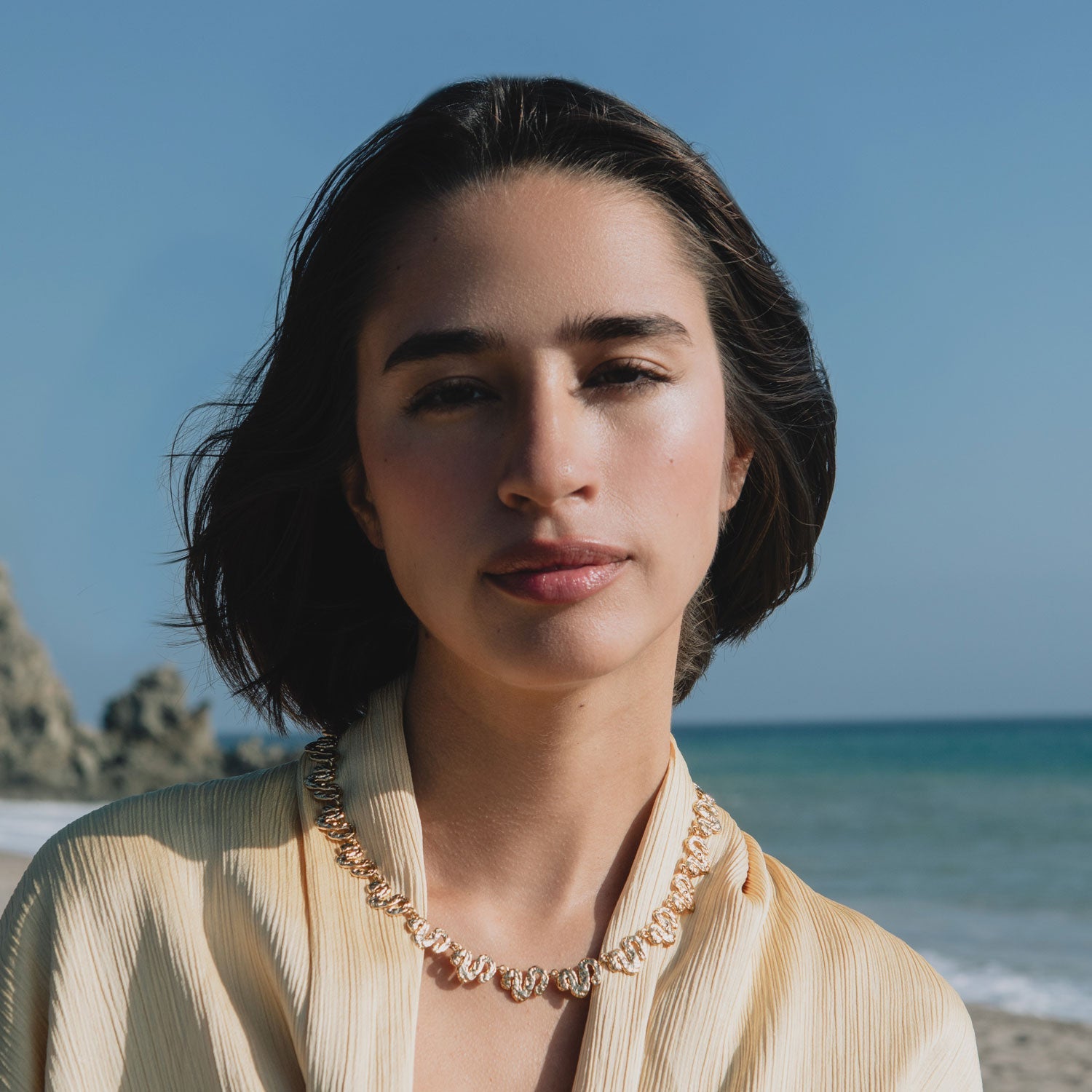 Dita Collar Necklace | Mother of Pearl | 14K Gold Plated Brass