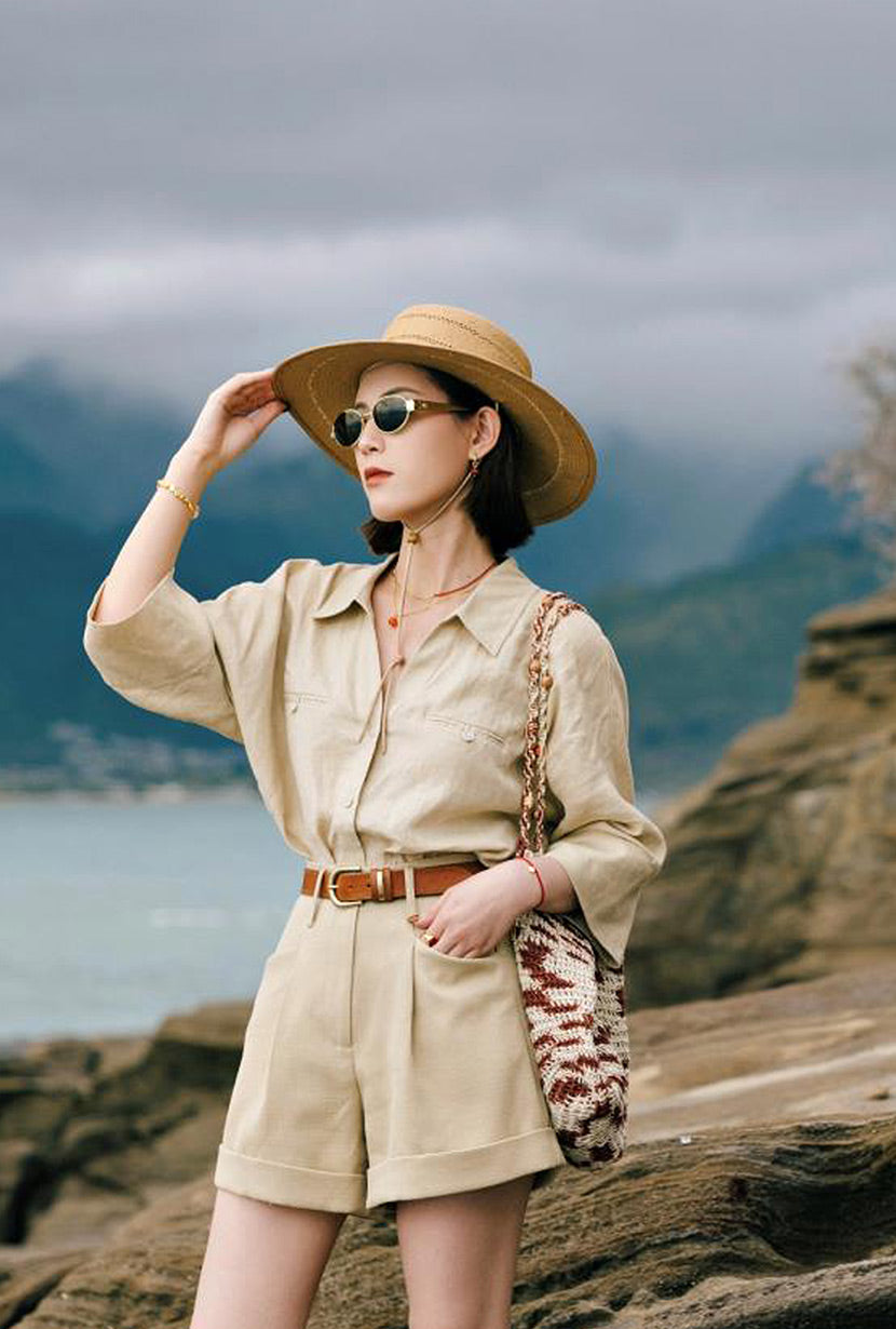 Antoine Linen Blouse | Beige