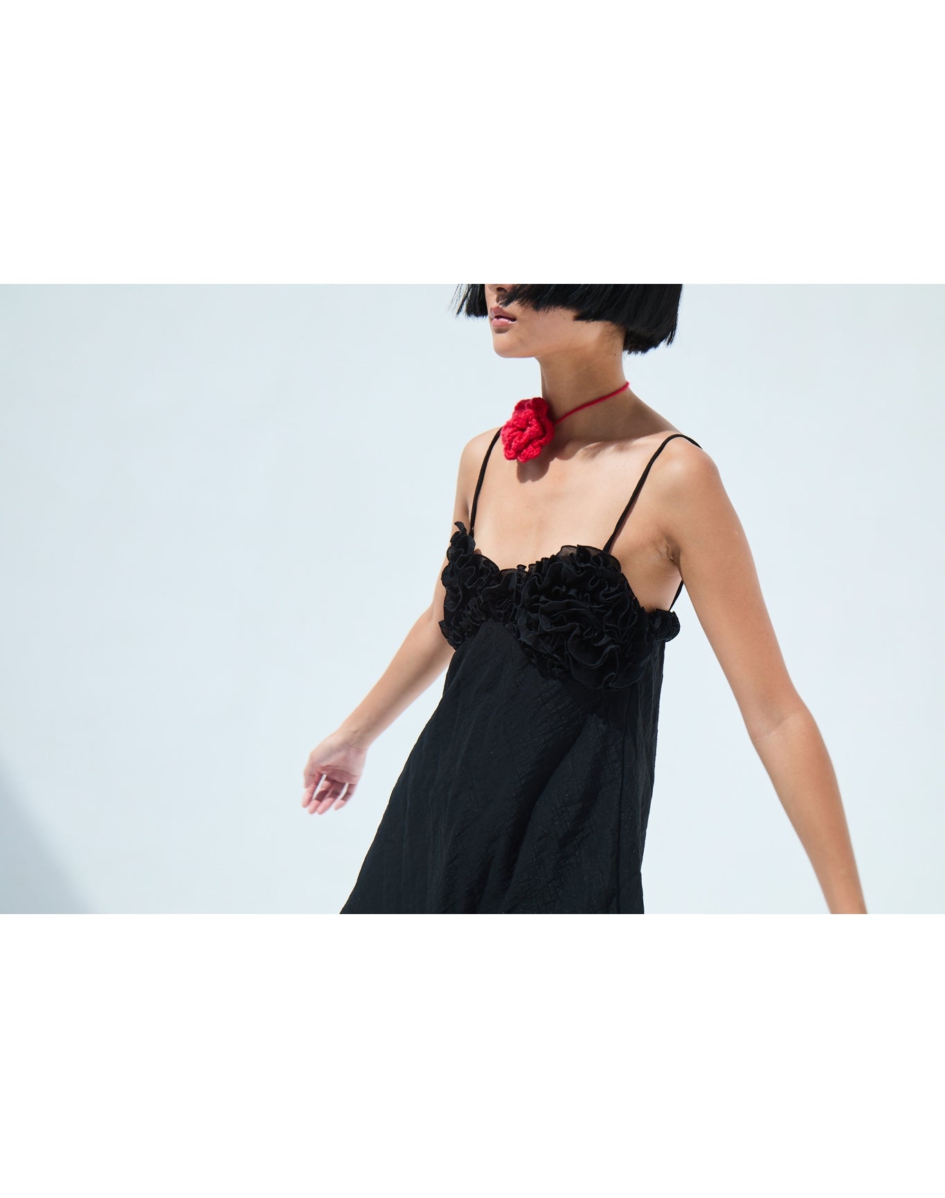 Anturio Ruffle Dress | Black