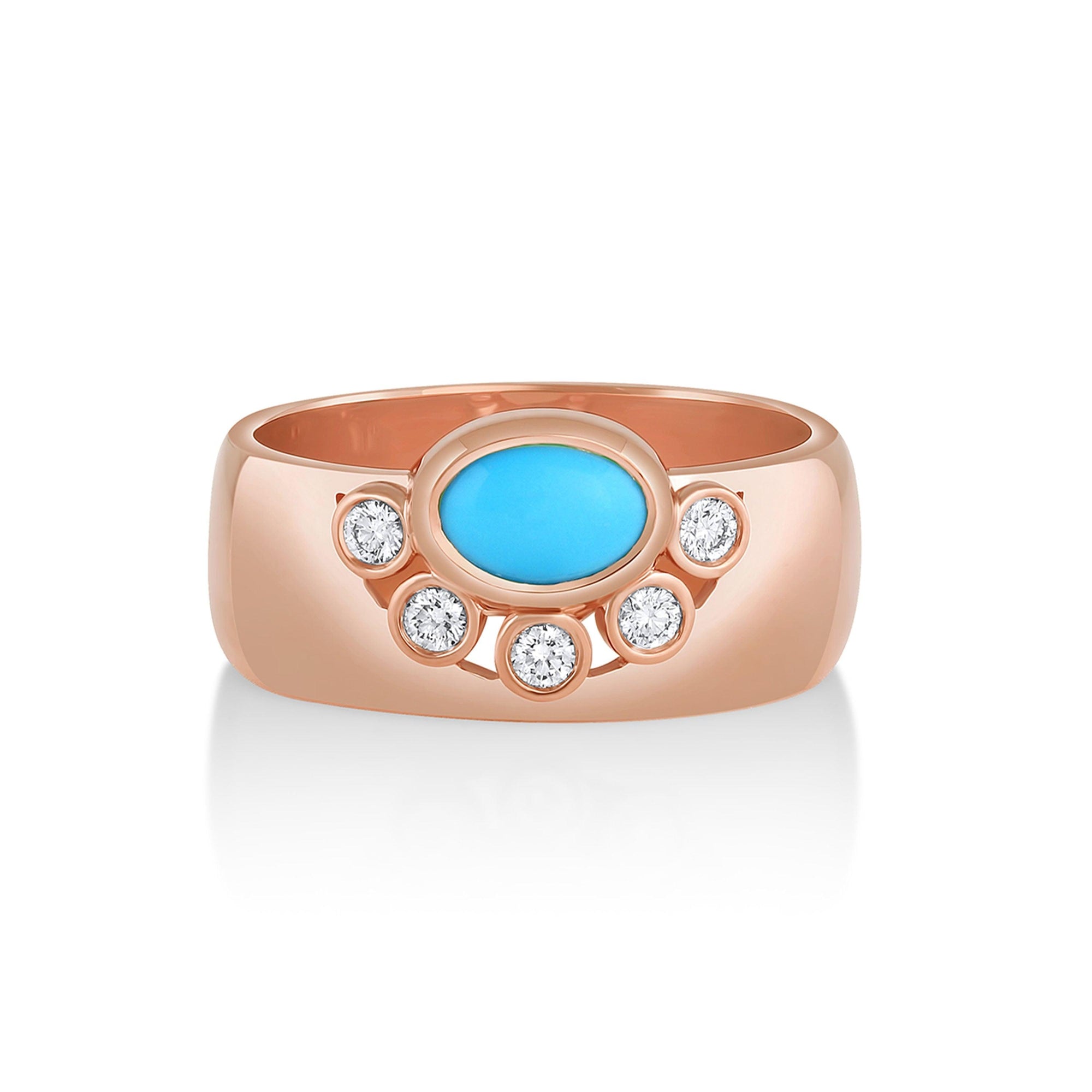 Women | Apollonia Turquoise Cigar Band | 14k Rose Gold