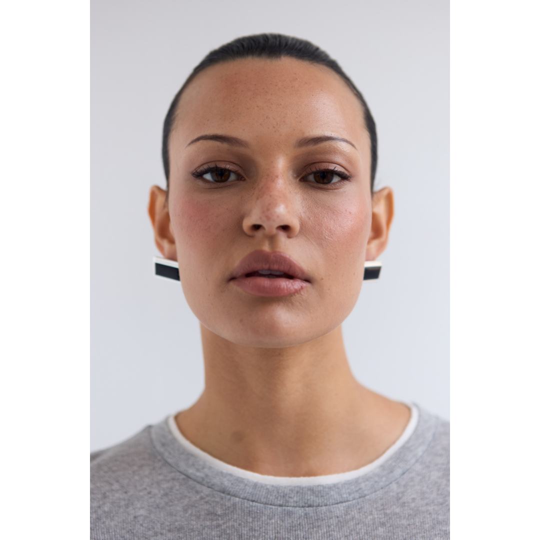 Archer Rectangle Earrings | Silver Plated