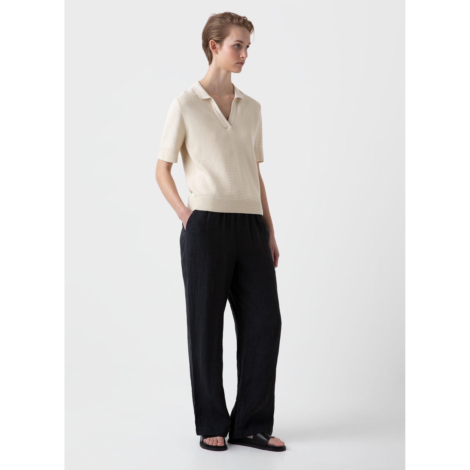 Archive Knit Polo | Women | Ecru