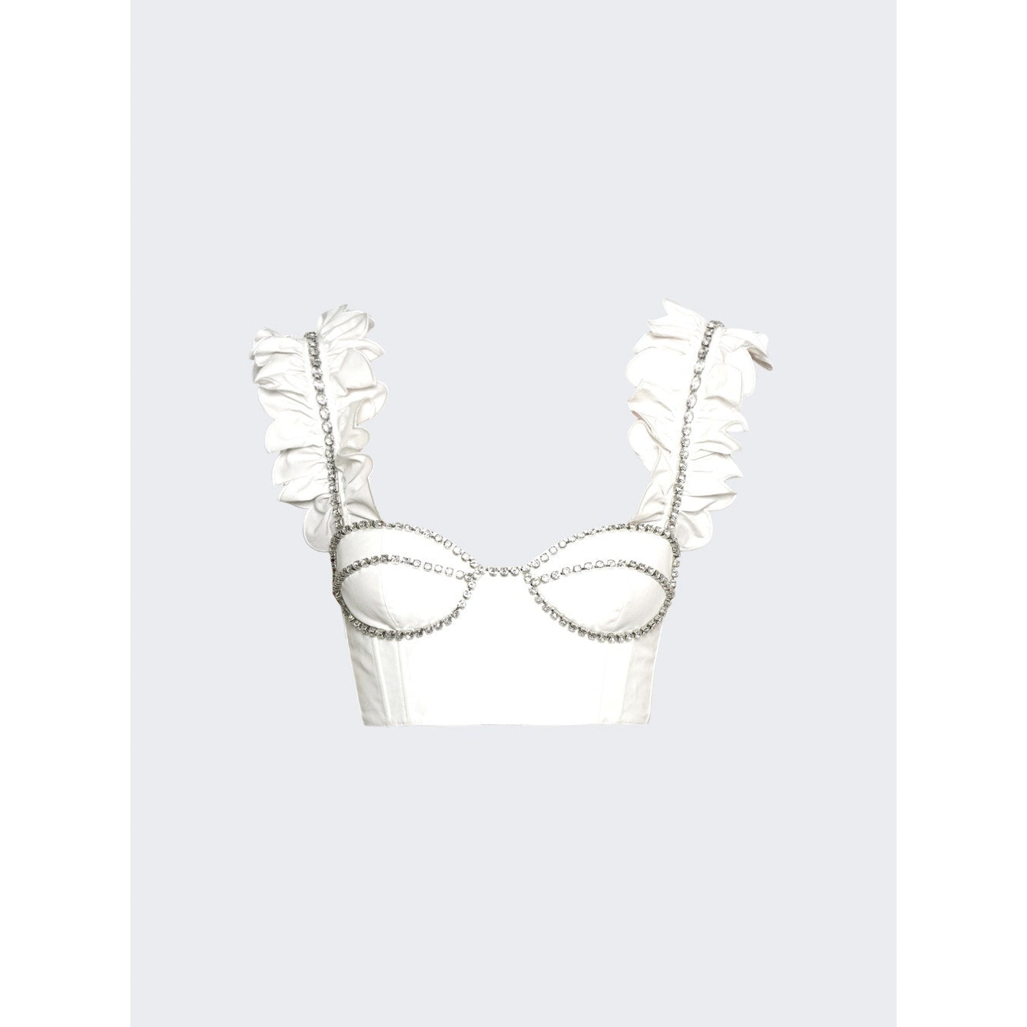 Area | Poplin Ruffle Bustier | White